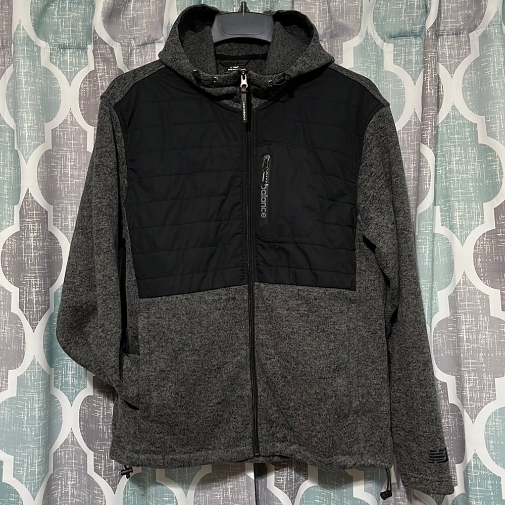 New balance heathered gray hooded jacket